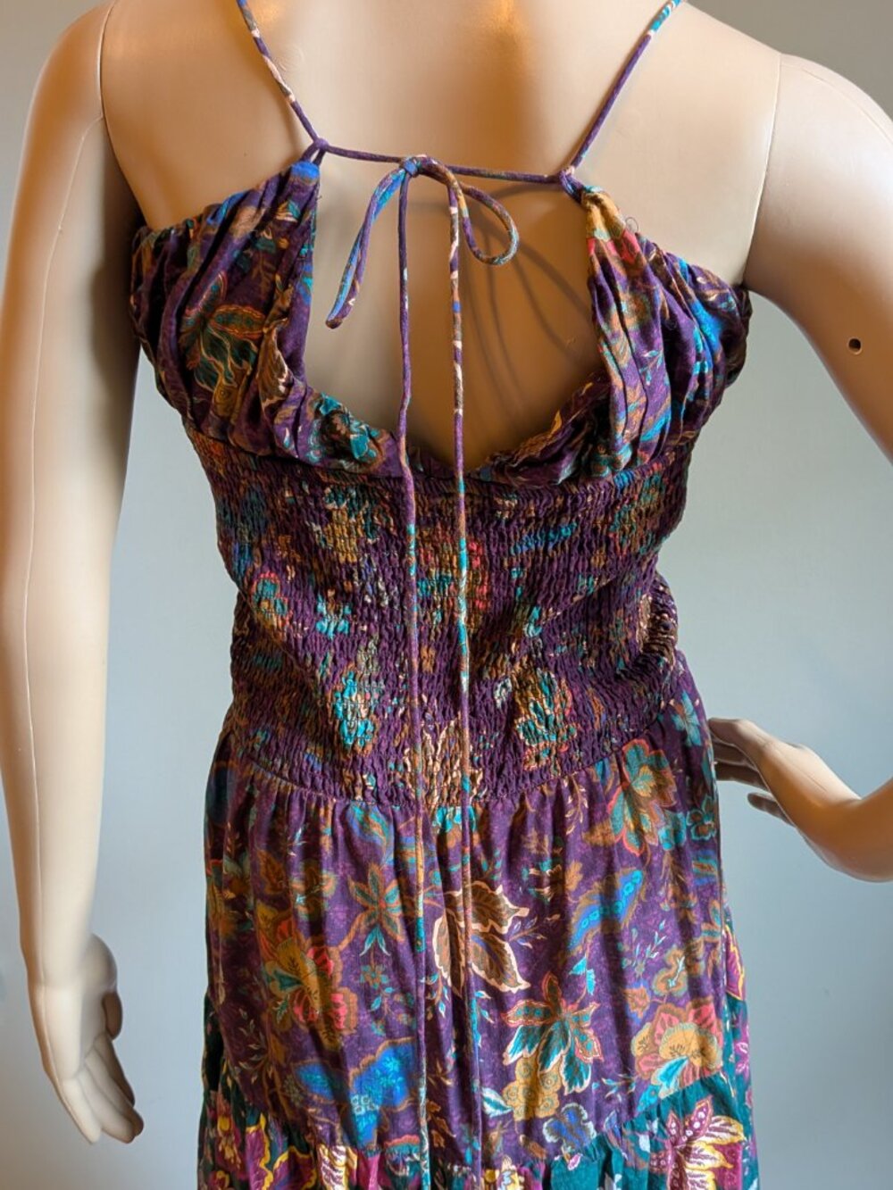 Anthropologie Josephine Dark Floral Maxi Dress Summer Sundress Strappy Size XL - Picture 12 of 14